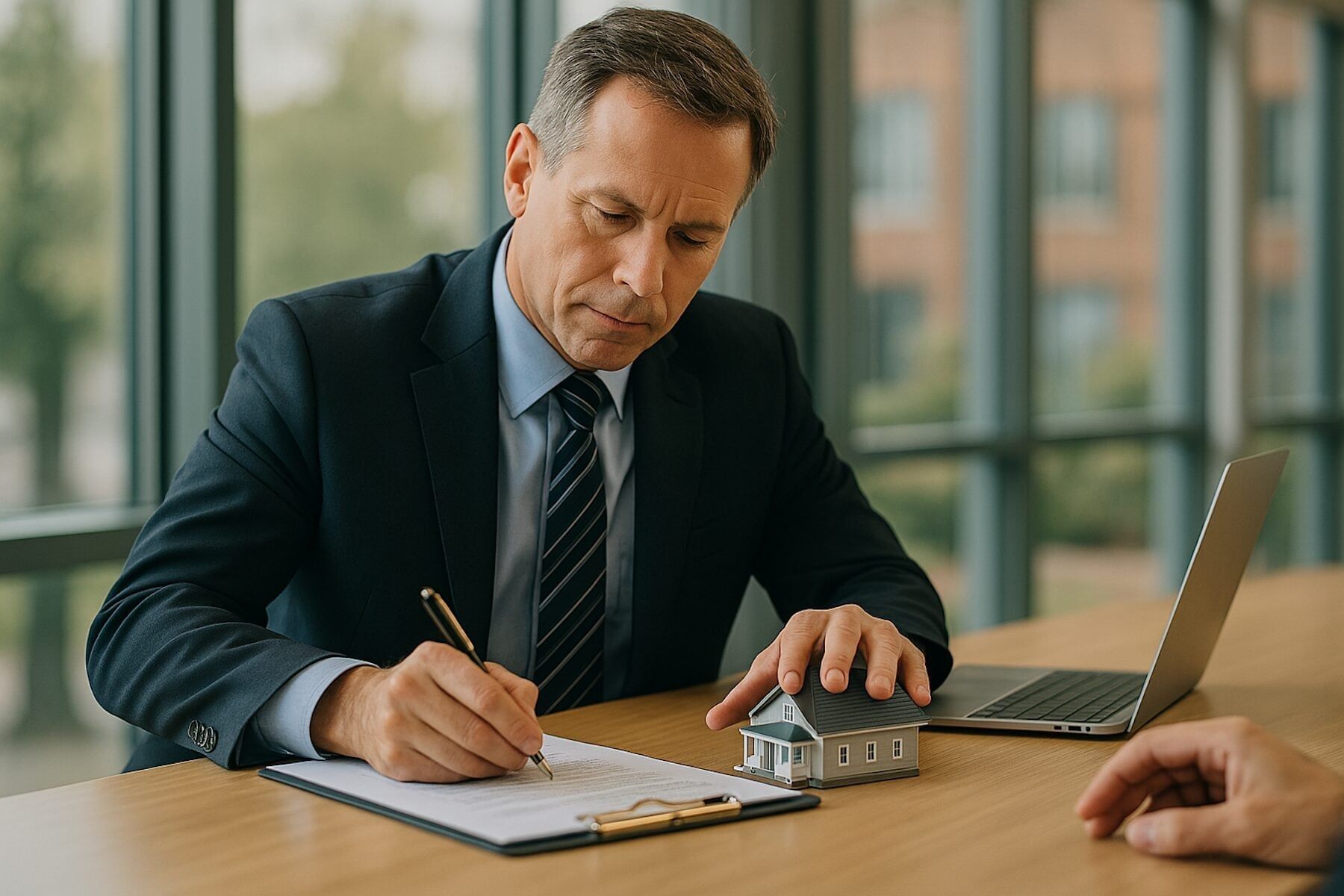 Commercial real estate broker preparing an agreement