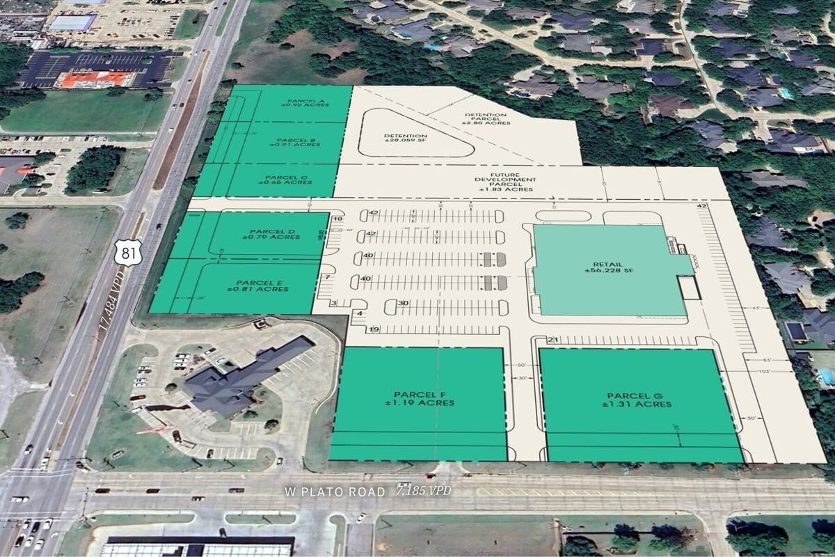 Aerial site plan for Duncan Retail Development