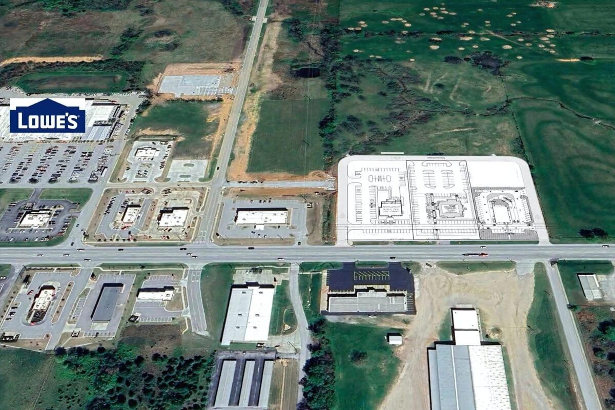 Aerial view of Siloam Springs outparcels