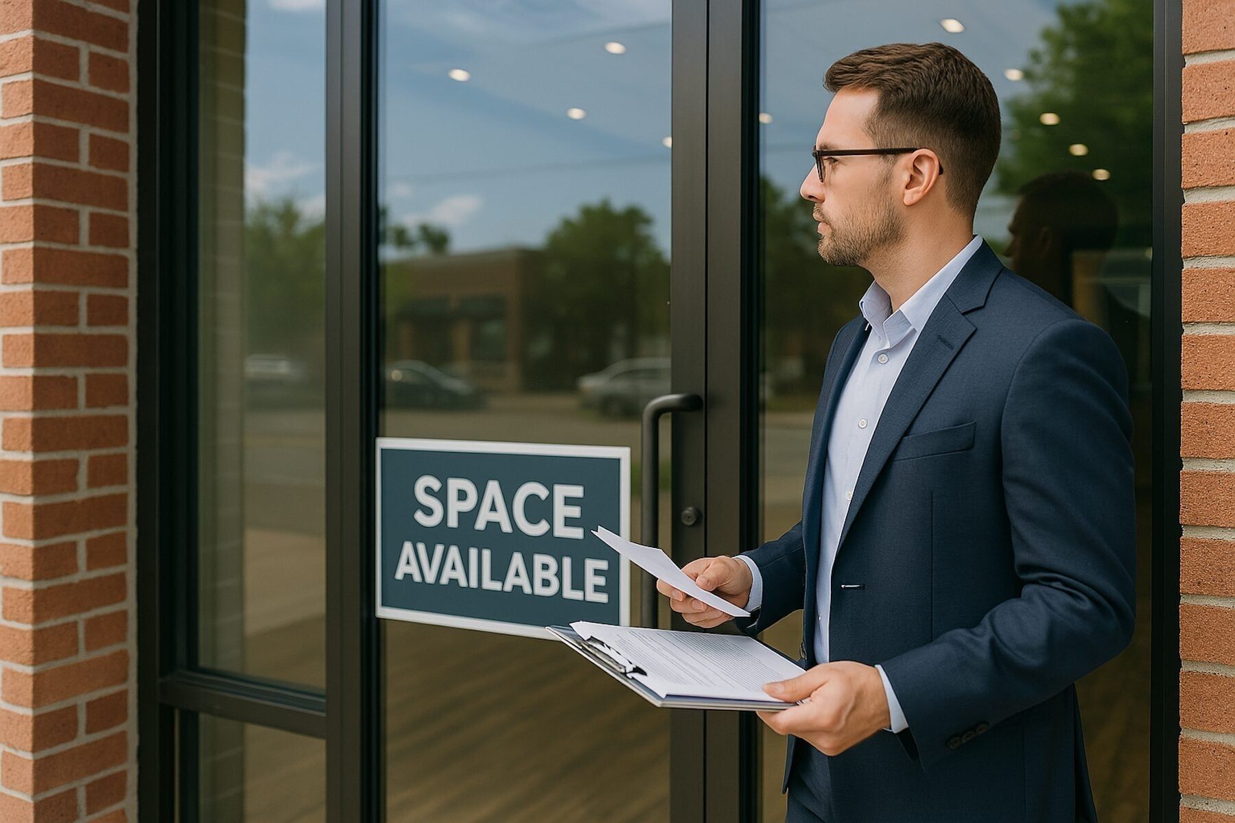 Tenant representative evaluating available retail space